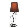 Simple Designs Twisted Vine Table Lamp with Fabric Shade and Hanging Crystals LT2010-BWN